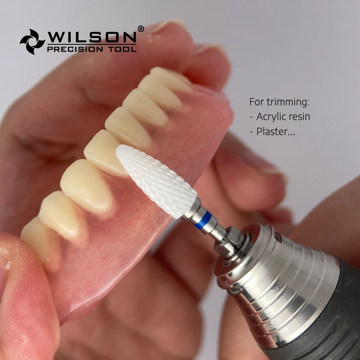 WILSON PRECISION TOOL Bullet Shapes-White Ceramic Dental Lab Cutter-Left Handed Person Used