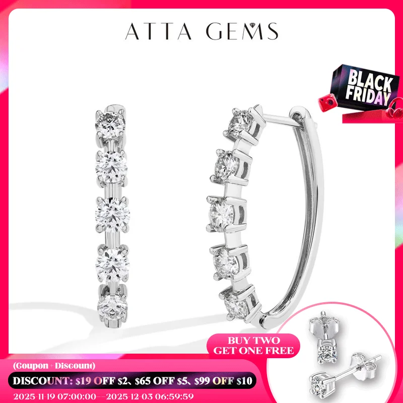 

Серьги Attagems D VVS1 с муассанитом и бриллиантами. Серьги с четырьмя зубцами из стерлингового серебра 925 пробы и позолоченные 18-каратным золотом, свадебные украшения для женщин