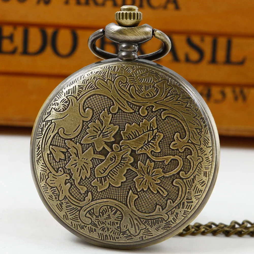 Reloj de bolsillo de cuarzo para hombres, collar de moda de lujo, cadena colgante, joyería Steampunk