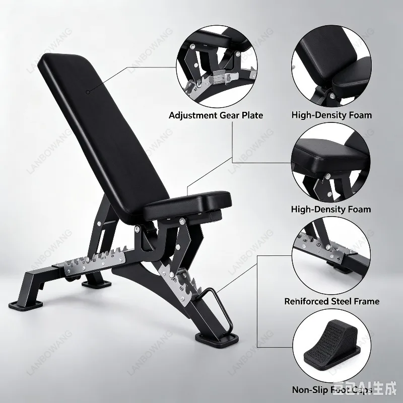 for Multifunctional Professional Dumbbell Stools, Home Men's Flat Bench, Bench Press, Fitness Equipment, Adjustable Bird Stool