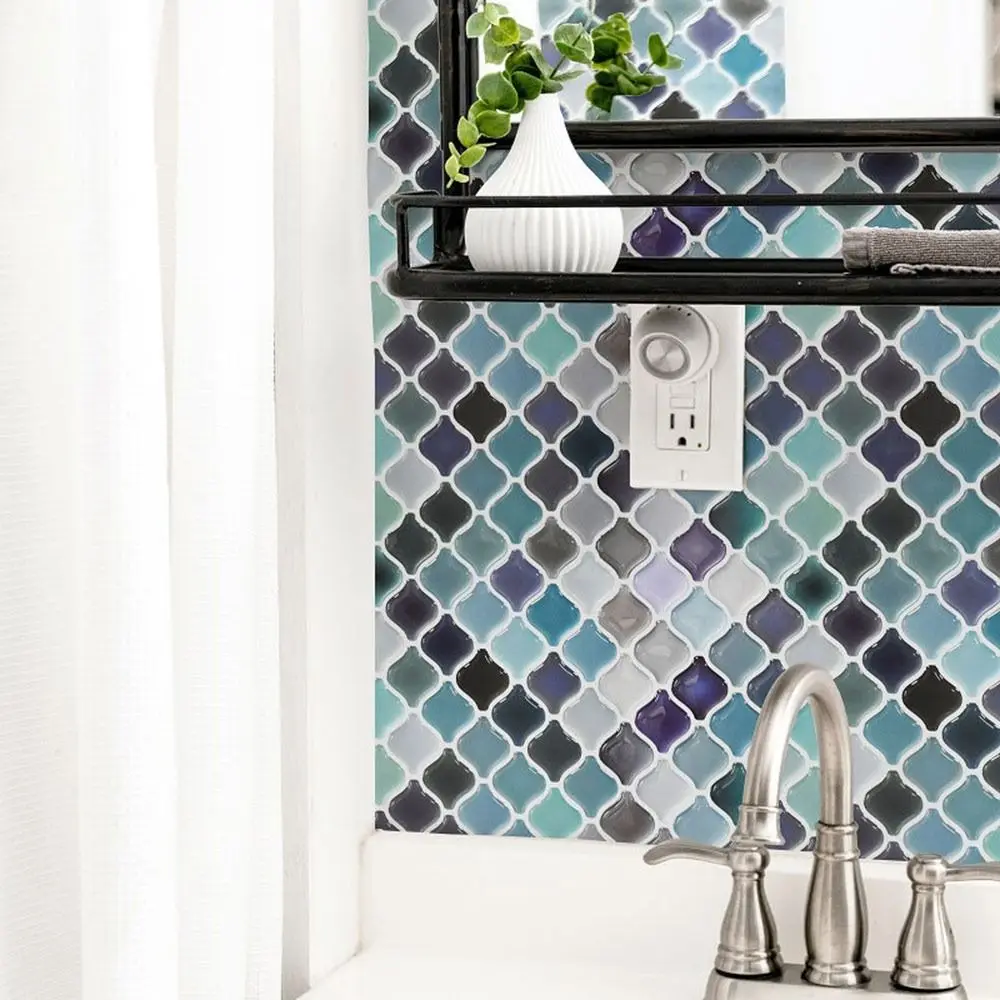 3D Mosaic Stereo Wall Stickers Self-adhesive Crystal Epoxy Resin Wallpapers Waterproof Oil Proof Imitation Wall Tile
