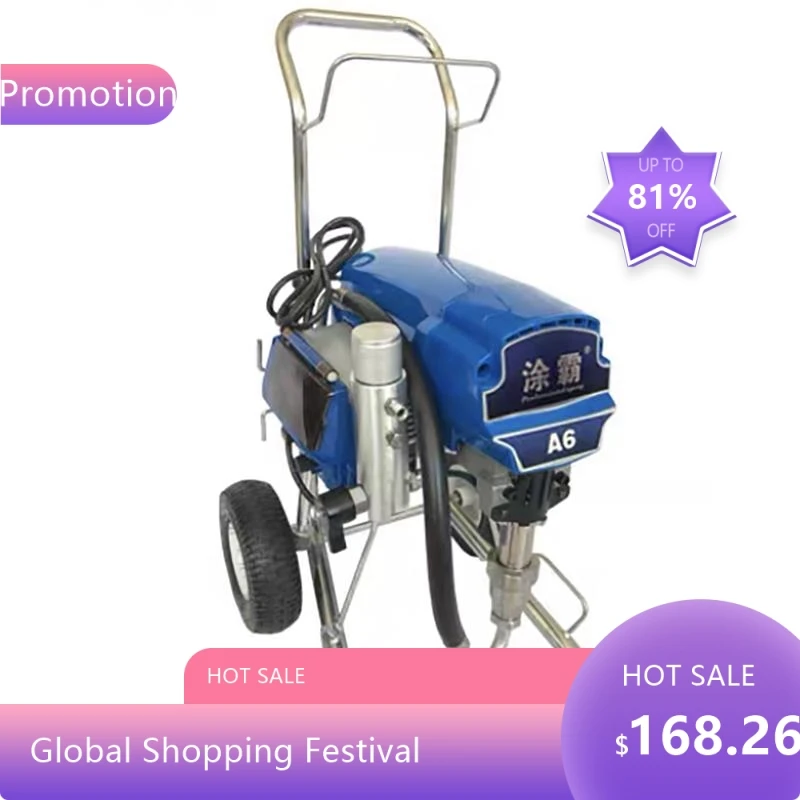 88443800W 5.5L/6L plunger type electric High-pressure airless spraying machine， Paint putty latex painting archi