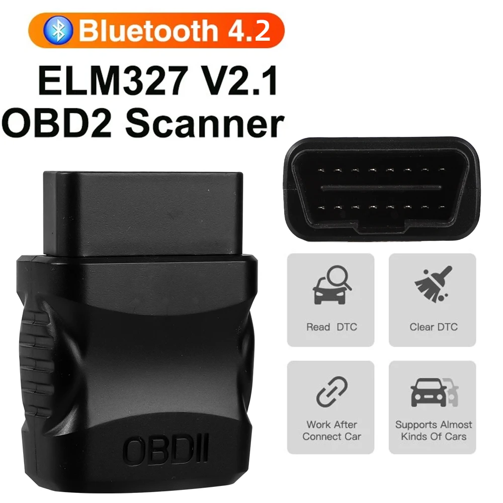 ELM327 V2.1 Car Engine Fault Code Reader OBD2 Scanner Bluetooth 4.2 Car Dignostic Scanner EOBD Fault Code Reader For IOS/Android