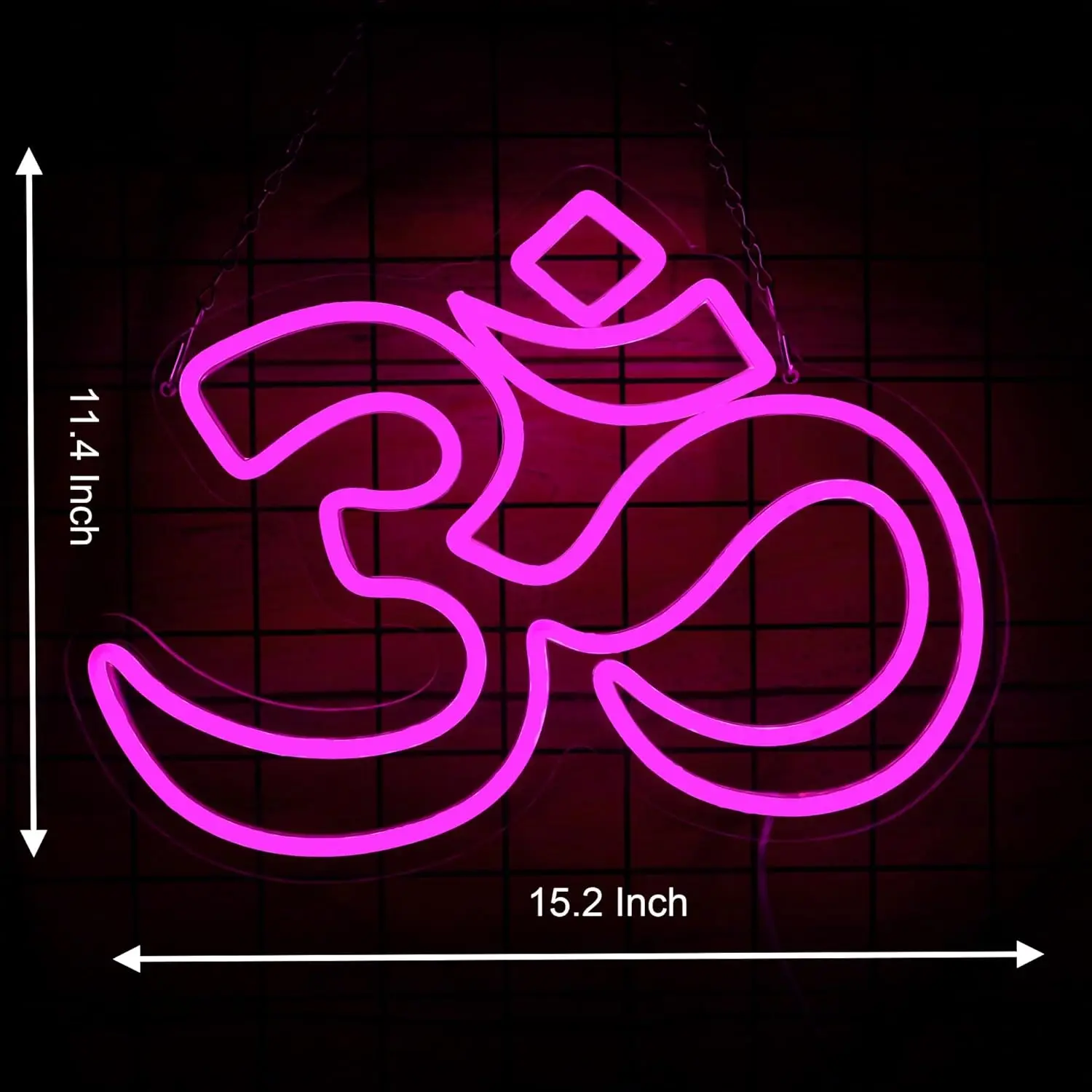 OM Neon Wall Signหรี่แสงได้-สัญลักษณ์ฮินดูภายในสันติภาพ-ไฟสําหรับห้องนอนตกแต่งบ้านสุนทรียศาสตร์วาดของขวัญวันเกิด
