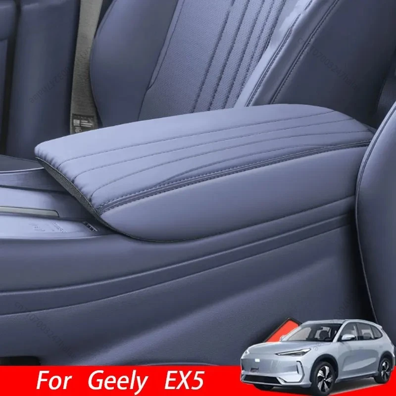 For Geely EX5 Galaxy E5 2025 2026 Leather Car Armrest Storage Box pad Cover Mat Protection Center Console Cushion Accessories