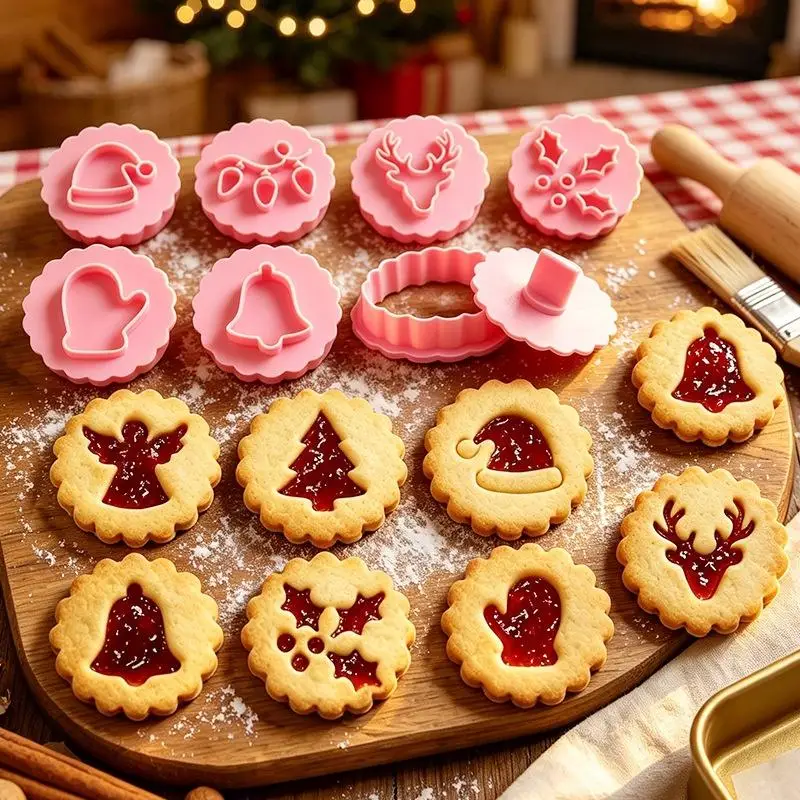 Christmas Cookie Mold Set Creative Baking Tools Holiday Biscuit Cutter Sugar Cookie Shaper DIY Kitchen Accessories for Baking
