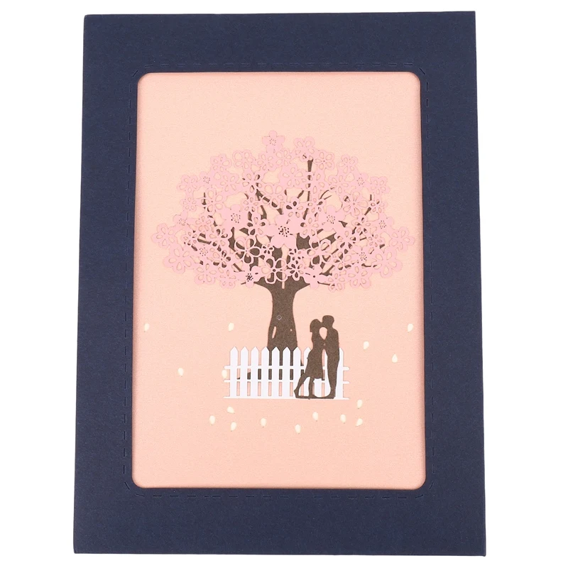 Handmade  Up Romantic Birthday, Anniversary, Dating Card For Husband, Wife, Boyfriend, Girlfriend - Cherry Blossom Tree With