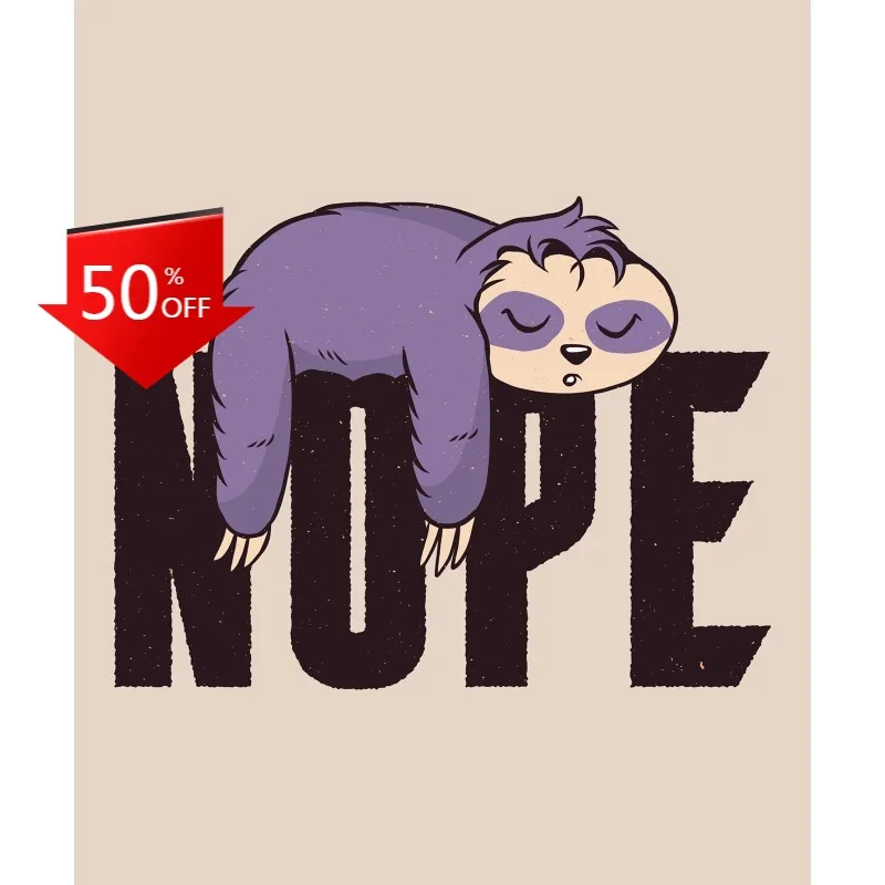 Sloth Nope Quote Sticker Sleepy Motivated Coffee Caffeine Animal Funny Laptop Occlusion Scratch Cartoon Decal