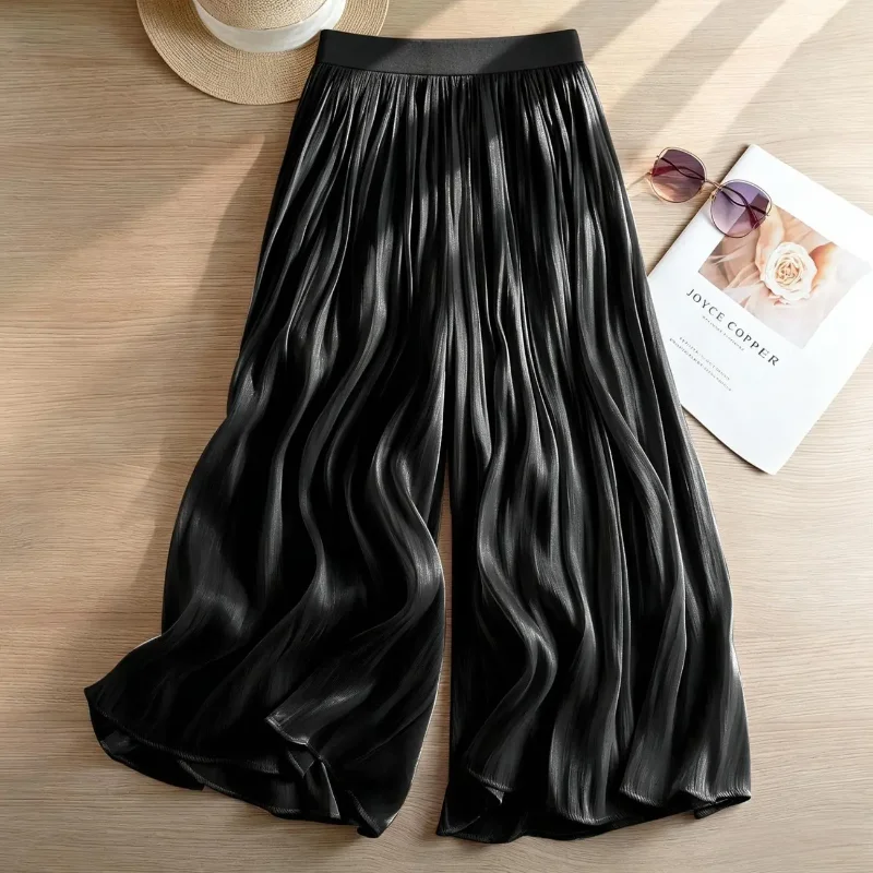 Palazzo Pant Wide - بنطلون نسائي واسع الساق من الساتان