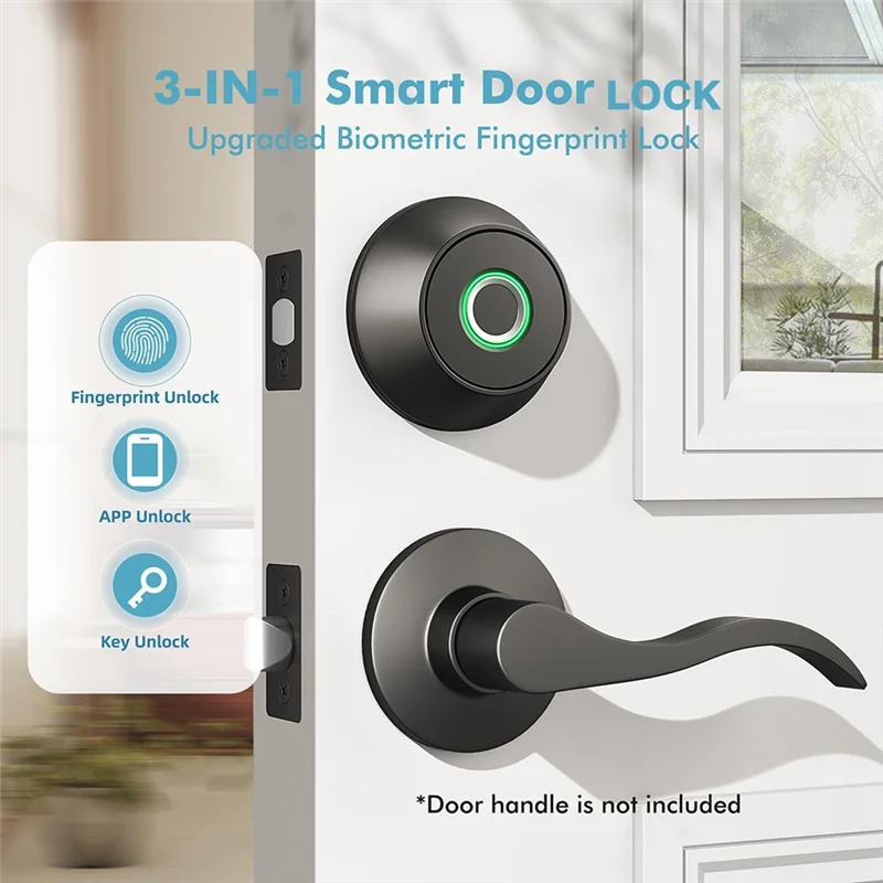 FEDI-Smart Fingerprint Recognition Door Lock, Smart Deadbolt Lock With App Counting, Biometric Door Lock, Automatic Lock