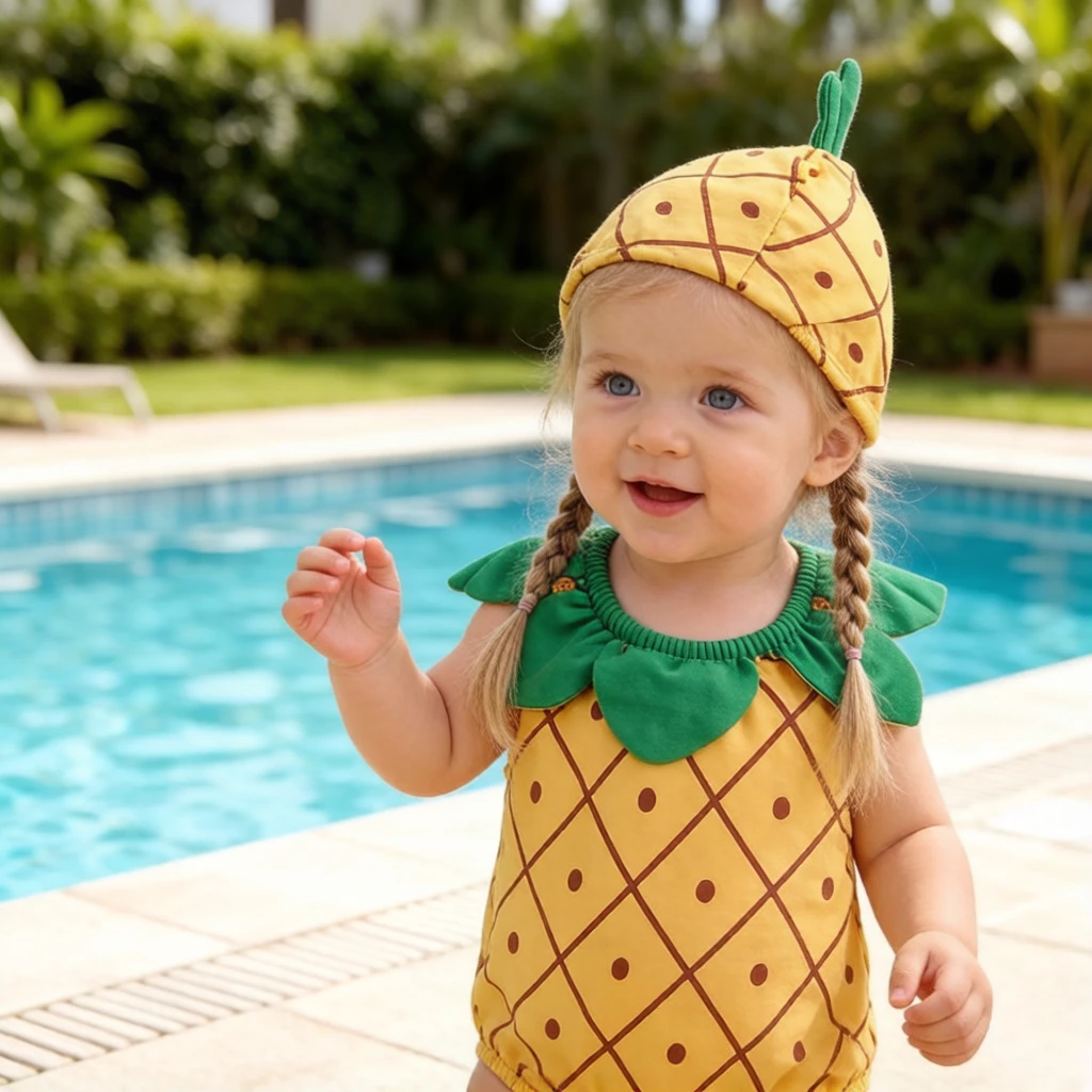 2Pcs Pineapple Cartoon One-pie - đánh giá và giá Summer Loving Kids Clothing