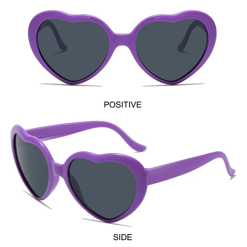 Trendy UV400 Protection Heart Sunglasses Halloween Cosplay Heart-Shaped Sunglasses Summer Party Glasses for Women