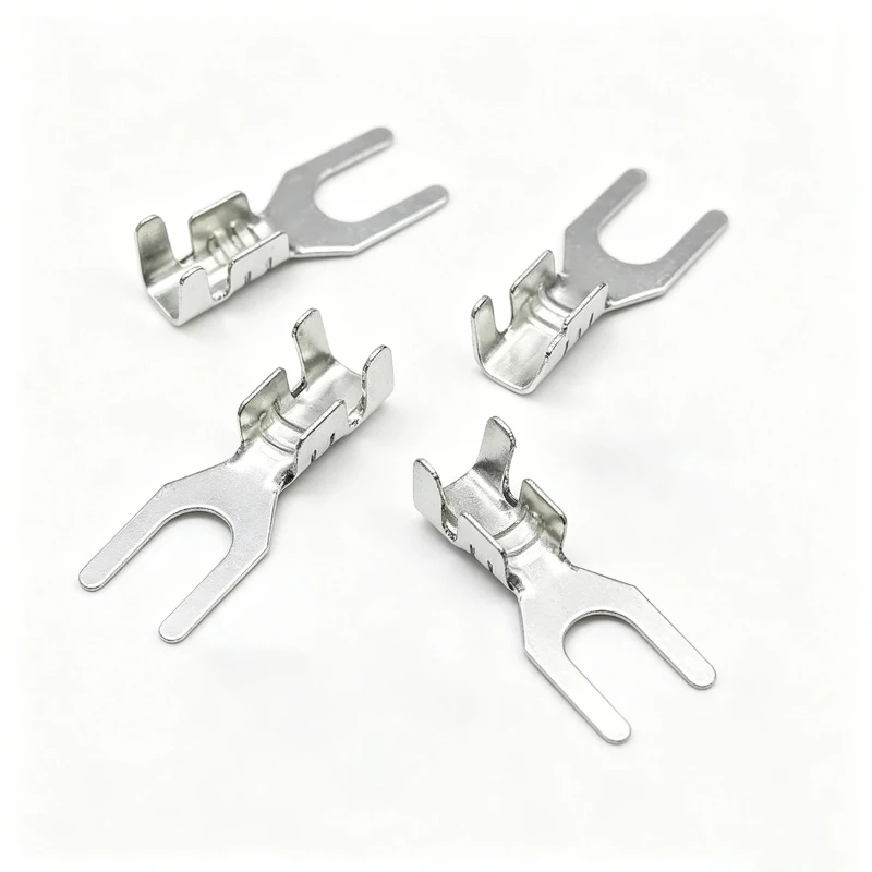100pcs Y-shaped terminal block 3.2MM 4.2MM fork-shaped terminal connector U-type terminal pin Grounding piece Thickness 0.3mm