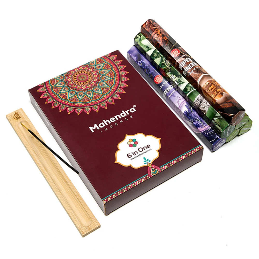 

6-boxes, Handmade Indian incense, Natural plant essence bamboo stick incense for relaxing, meditation, purified air fragrance