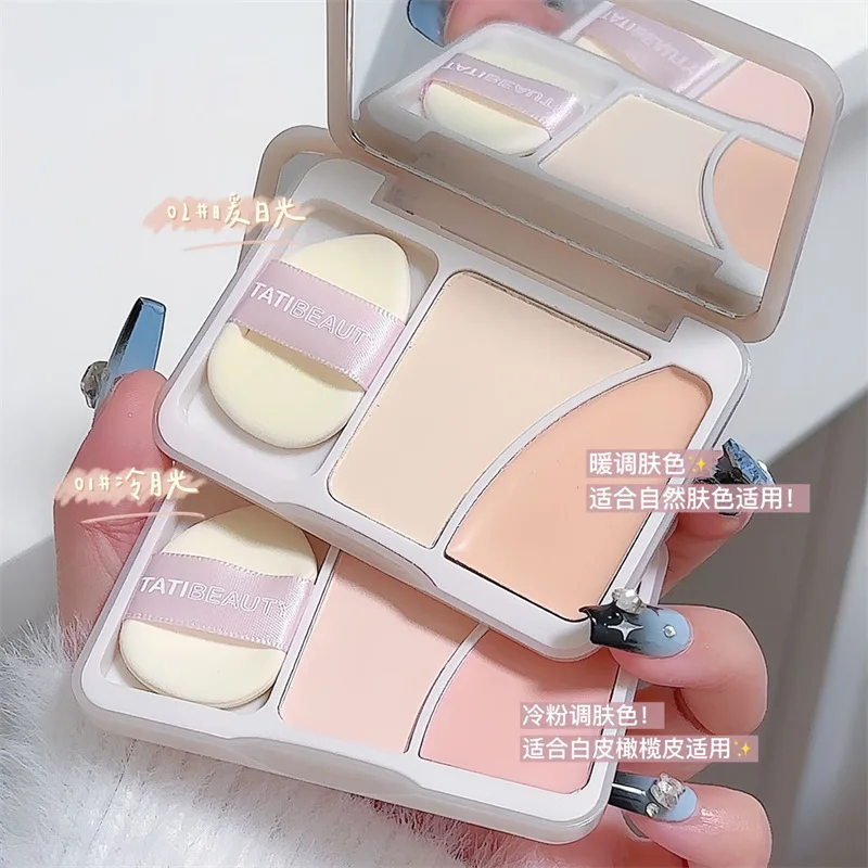 

Highlighter Palette Cream Matte Brightening Contour Concealer Dual Pan Natural Dewy Finish for Face Slimming Essential
