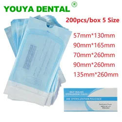 200pcs/box Self Sealing Sterilization Pouch Bags 5 Sizes Medical-Grade Disposable For Dental Medical Instrument Tattoo Nail Tool