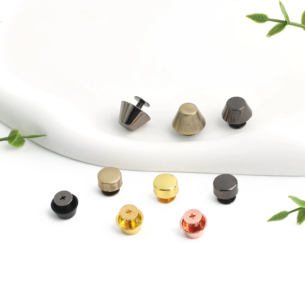 20/50/100PCS 8-15mm Metal Screwback Rivet Studs For Leather Craft Luggage Handbag Purse Bottom Protective Feet Nails Accessories