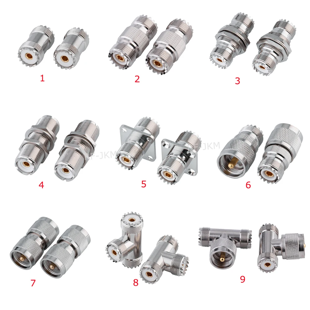 

1Pcs Adapter UHF PL25 Male Plug to SO239 Female Jack Straight Flange T Type RF Coaxial Connector