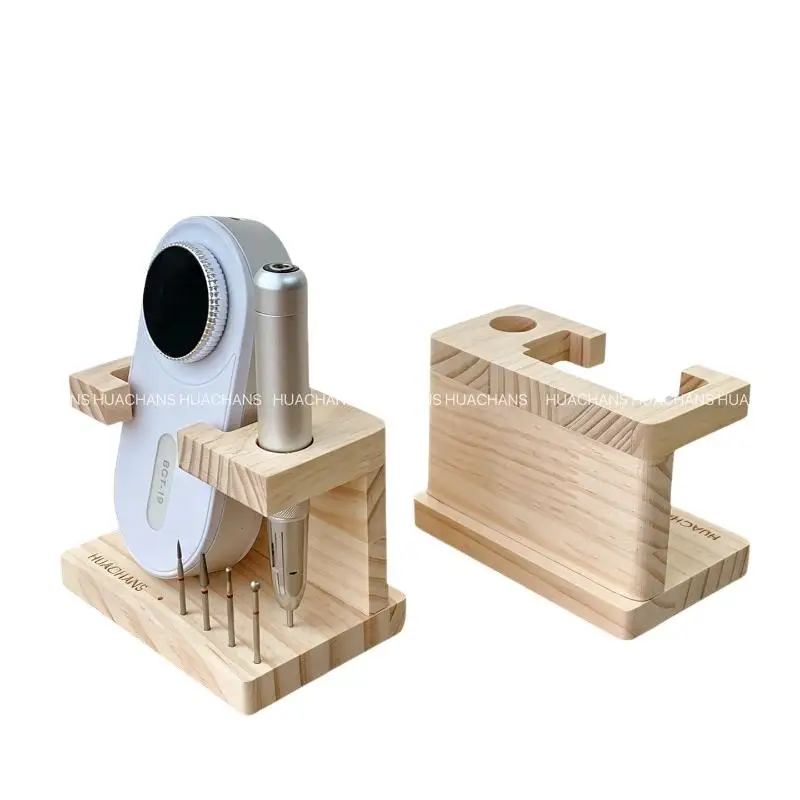 Portable Wooden Nail Drill Bits Holder 1Pcs Manicure Tool Storage Rack for Travel Home DIY Nail Art view 6