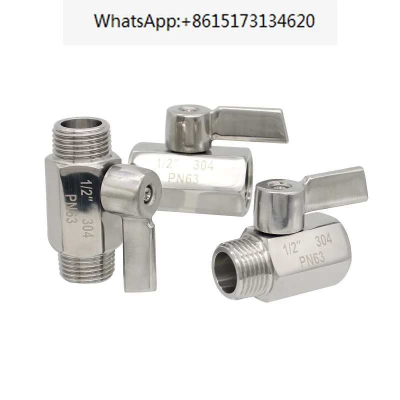 3 pieces 304 316 full mini ball valve small ball valve 1 2 4 6 point internal and external threaded ball valve 1/4 npt