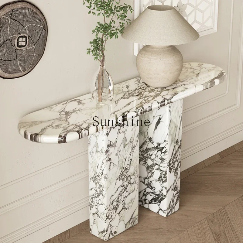 Marble entrance hall against the wall French porch table storage