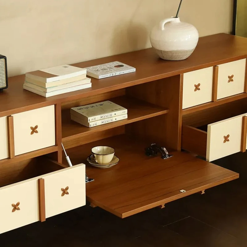 

Японские простые ящики из цельного дерева для гостиной, современная полка в стиле ретро, стол для телевизора, дизайнерское хранилище Muebles Para Tv, уникальная мебель