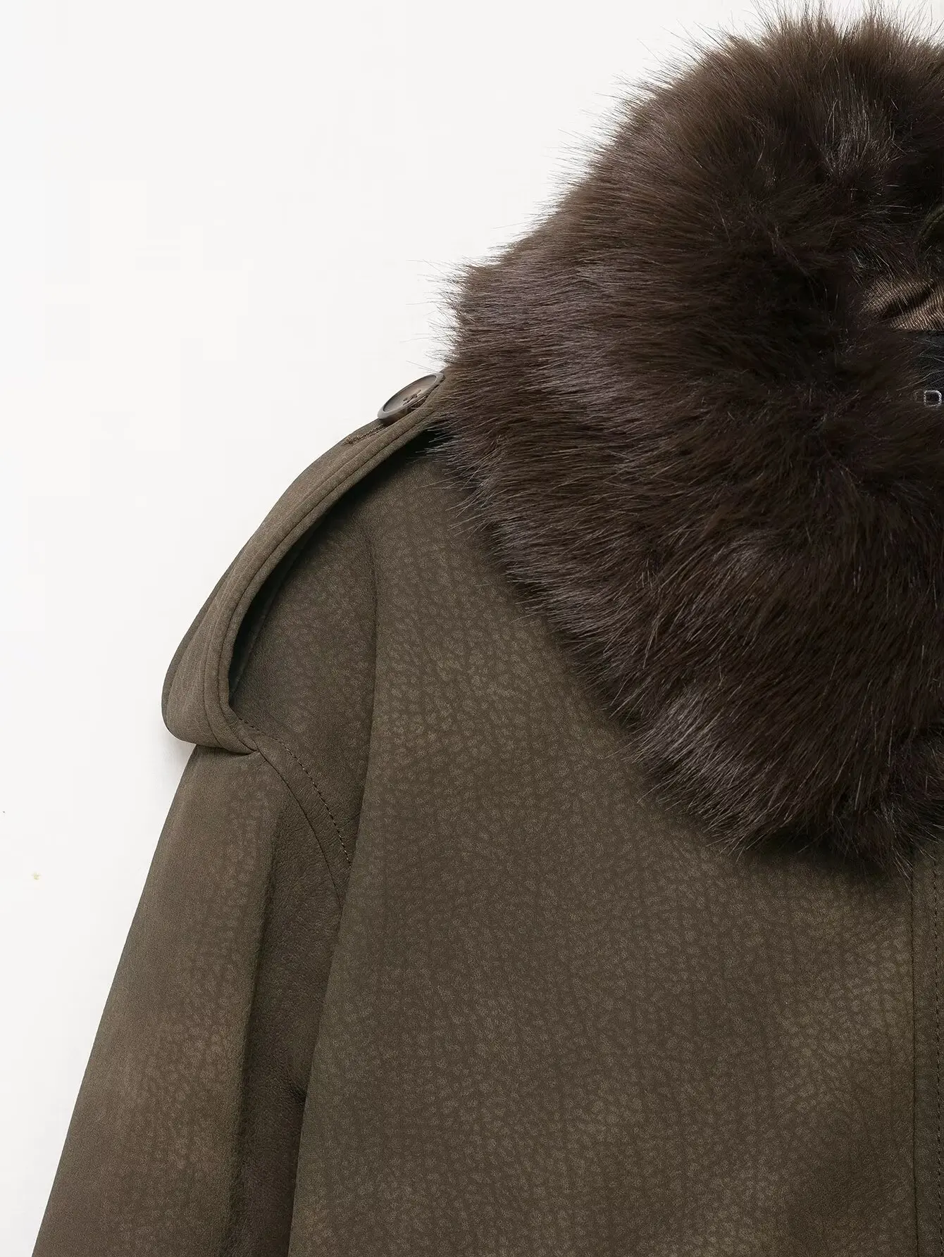 

HH женское зимнее пальто с длинным рукавом и лацканами, карманом на молнии и пуговицами, модное женское пальто 2025 года, съемная элегантная повседневная куртка из искусственного меха