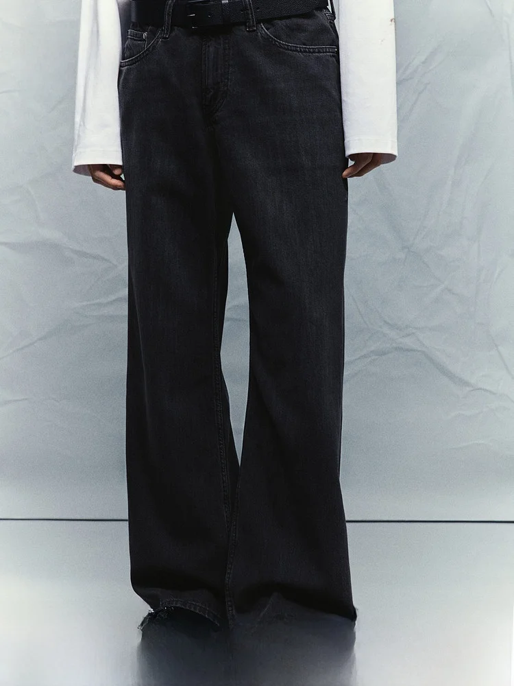 

H&M Men's Casual Lightweight Straight Leg Jeans American Style Loose Fit Low Waist Button Closure Other Material Youth Jeans