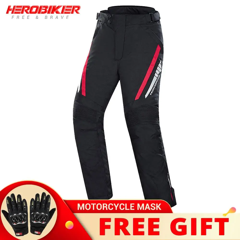 HEROBIKER Motorcycle Pants Men Motorcycle Trousers Windproof Motocross Pants Thermal Detachable Liner Bike Cycling Trousers