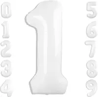 Number 1 Balloons 40 Inch 1 Balloon for 1st 11 Birthday Decorations, White