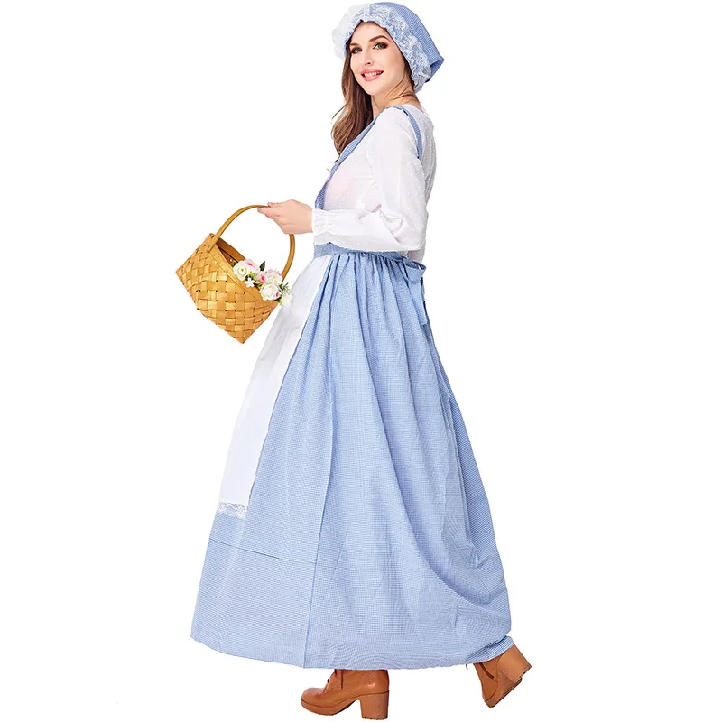 Disfraces de Cosplay de Halloween para niños y adultos, traje de actuación de escenario de Drama, ropa de granja de estilo Rural, vestido de niña de taller de flores