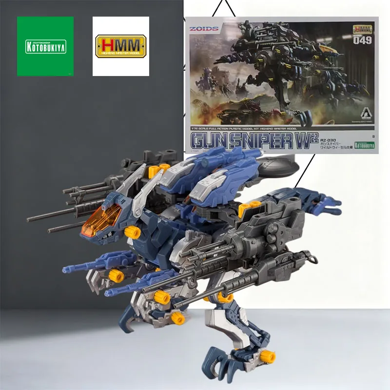 Kotobukiya Kit Original HMM Zoids Wild 1/72 GUN SNIPER W2 Wild Weasel Anime figura de acción juguetes de montaje 200mm en cajas de espuma