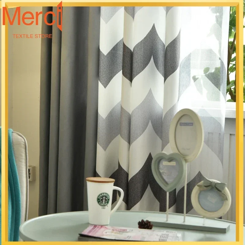 Custom Made Wave Nordic Shade Blackout Curtains For And Tulle Simple Modern Bedroom Window Curtain Living Room Rideaux Voilagecu