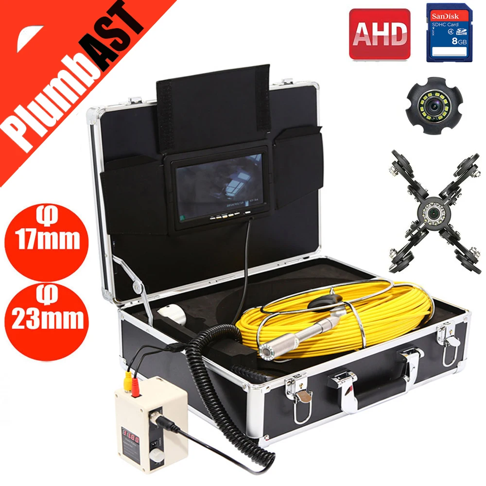 

New 40m 512hz sonde transmitter locator DVR AHD 1080P Waterproof Industrial Sewer Pipe Pipeline Inspection Underwater Camera kit