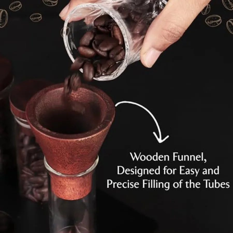 مجموعة تخزين حبوب القهوة ذات جرعة واحدة مكونة من 8 قبو فول مخيط أسبوعيًا مع قوارير زجاجية مقاسة مسبقًا، حاوية جرعات سهلة التجميع #5