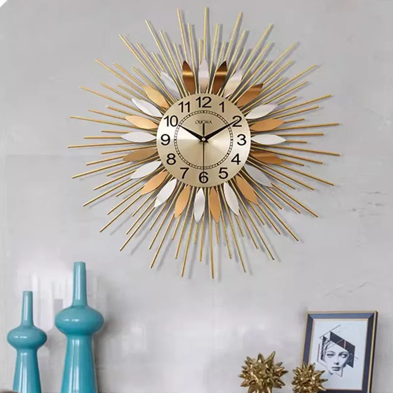 サイレント美的壁時計アート壁画リビングルームデジタル高級インテリア壁時計北欧時計壁時計家の装飾