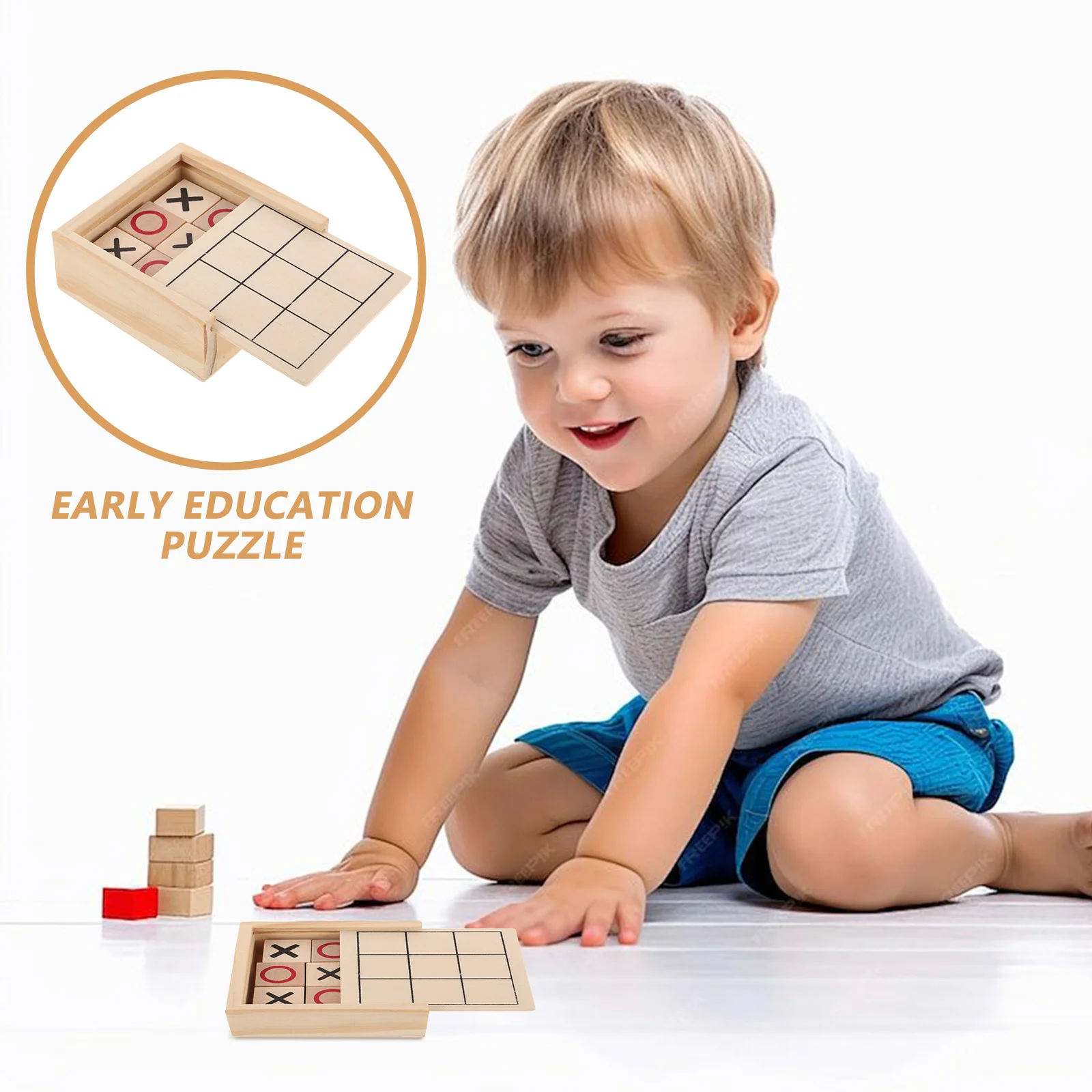 لعبة لوح خشبي عائلي تعليمية محمولة وخفيفة الوزن للسفر والتفكير المنطقي المدمج للأطفال والكبار #4