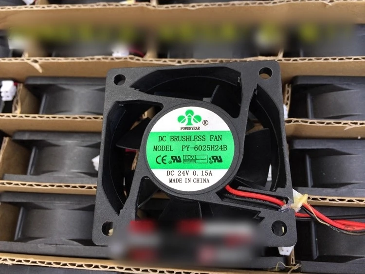 

Бесплатная доставка для нового 6025 6 см/см двойной шариковый вентилятор 24 В 0,15 А PY-6025H24B