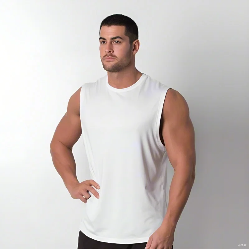 Plain Training Sleeveless T-Shirts Mens Running Vests Gym Tank Tops  Bodybuilding Singlets Workout Blank Fitness Clothing