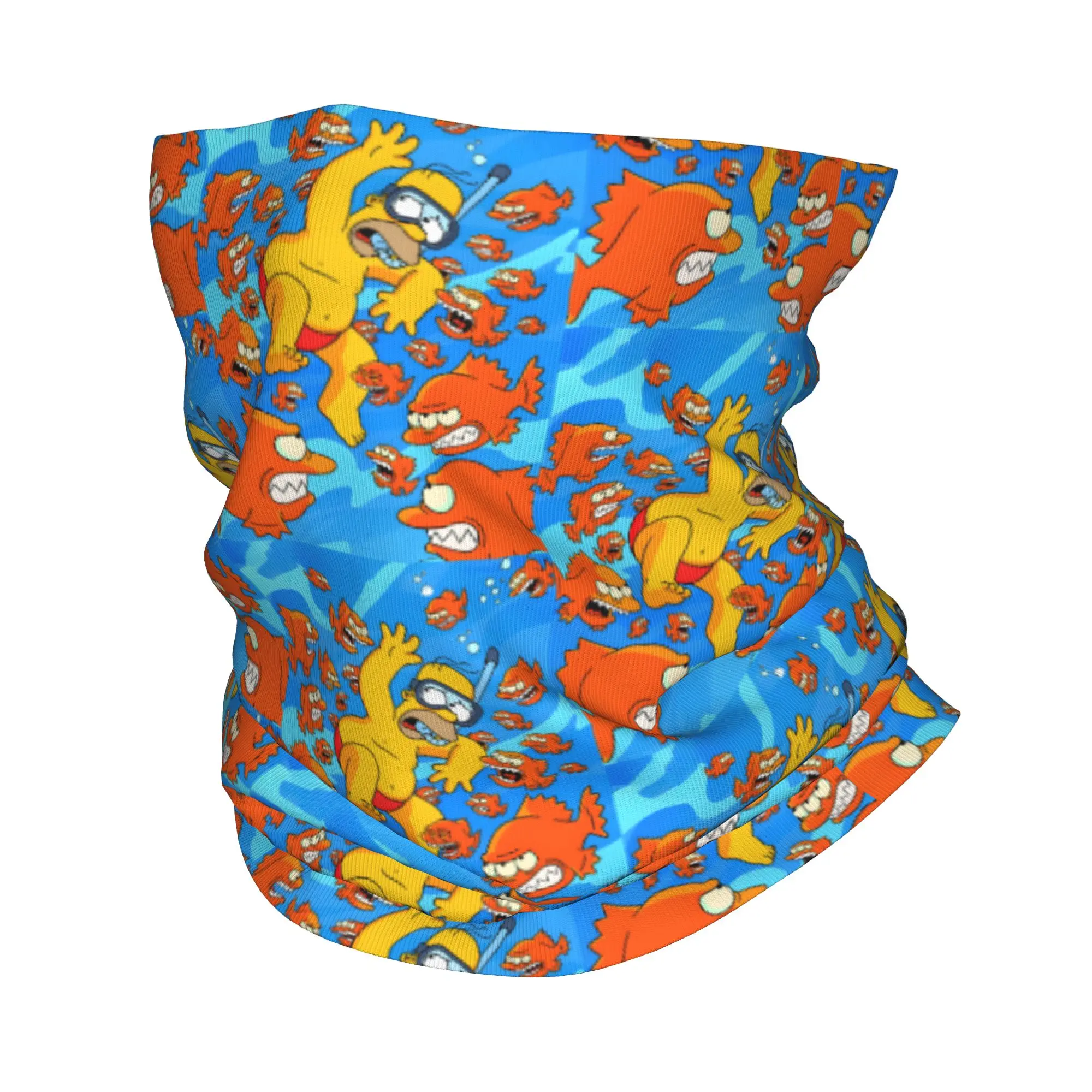 Custom The S-Simpsones-Anime Homer Bandana Winter Neck Warmer Women Windproof Wrap Face Scarf for Ski Adventure Gaiter Headband