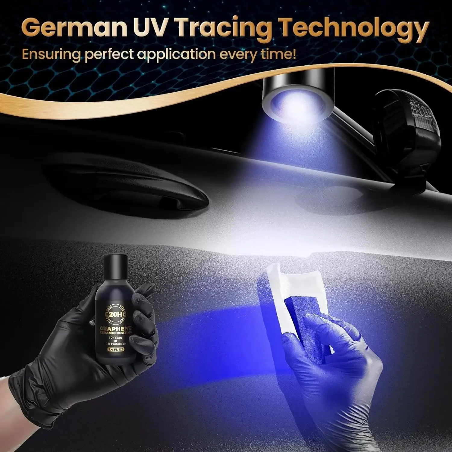 20H Advanced Nano Graphene Ceramic Coating 70ml UV Technology Extremely Hydrophobic Car Ceramic Coating Kit for Auto Detailing