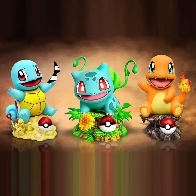 10cm Anime Bulbasaur Squirtle Charmander Actionfigur PVC Sammlermodell Spielzeug Büro Schreibtisch Dekoration Ornament Überraschungsgeschenk