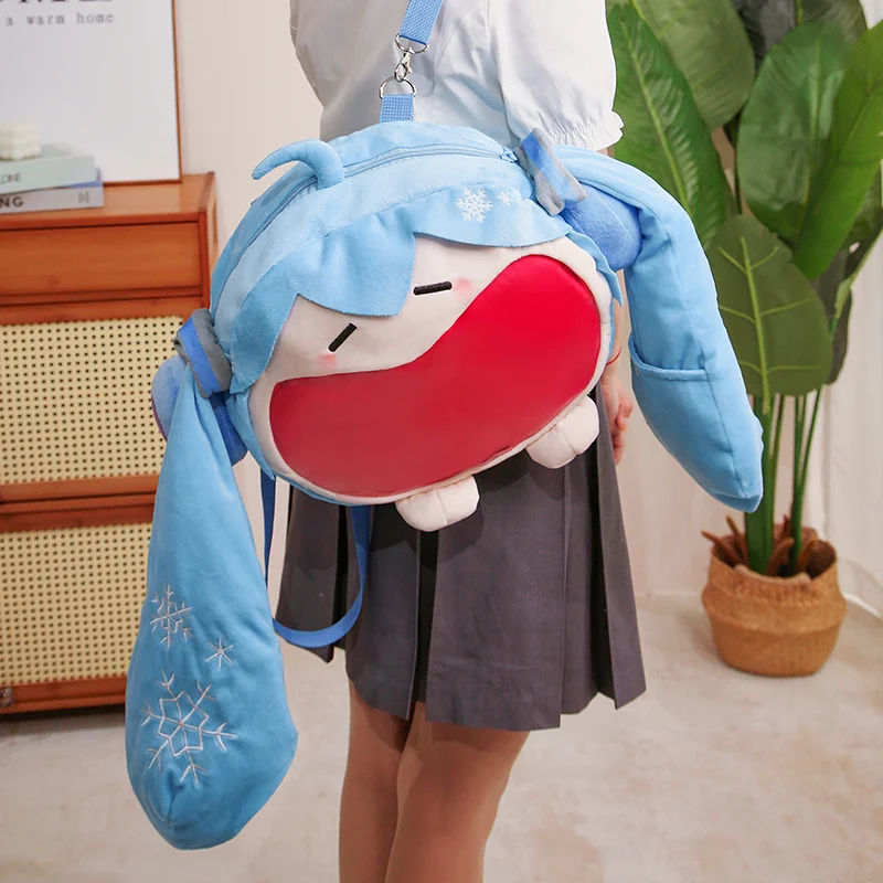 Miku Fufu Bolsa de Ombro para Crianças, mochila Kawaii Cartoon, bolsa de estudante, bonito pacote Anime, brinquedos de pelúcia, presentes para meninas, novo