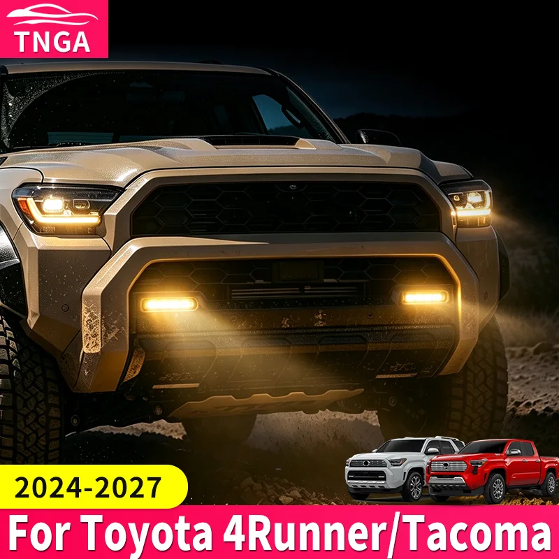 For Toyota Tacoma 4Runner 2024-2027 Front LED Fog Light Assembly Brightness Upgrade Direct Fit OEM Hole Installation Accessories