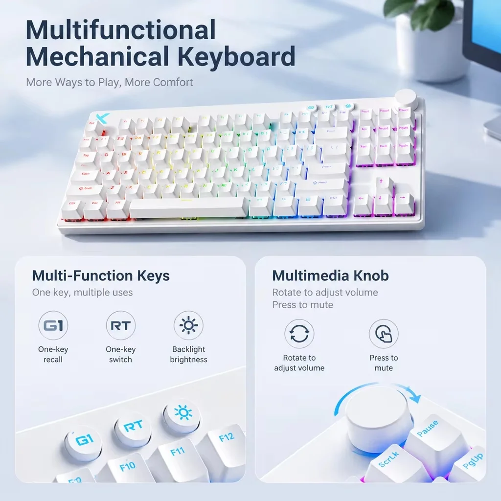 Mchose Mchose Mix87 Hall Magnetic Gaming Keyboard,87keys Wired E-Sports Mechanical Keyboard, Rgb & Rapid Trigger For Competitive Gaming - Aliexpress Deal