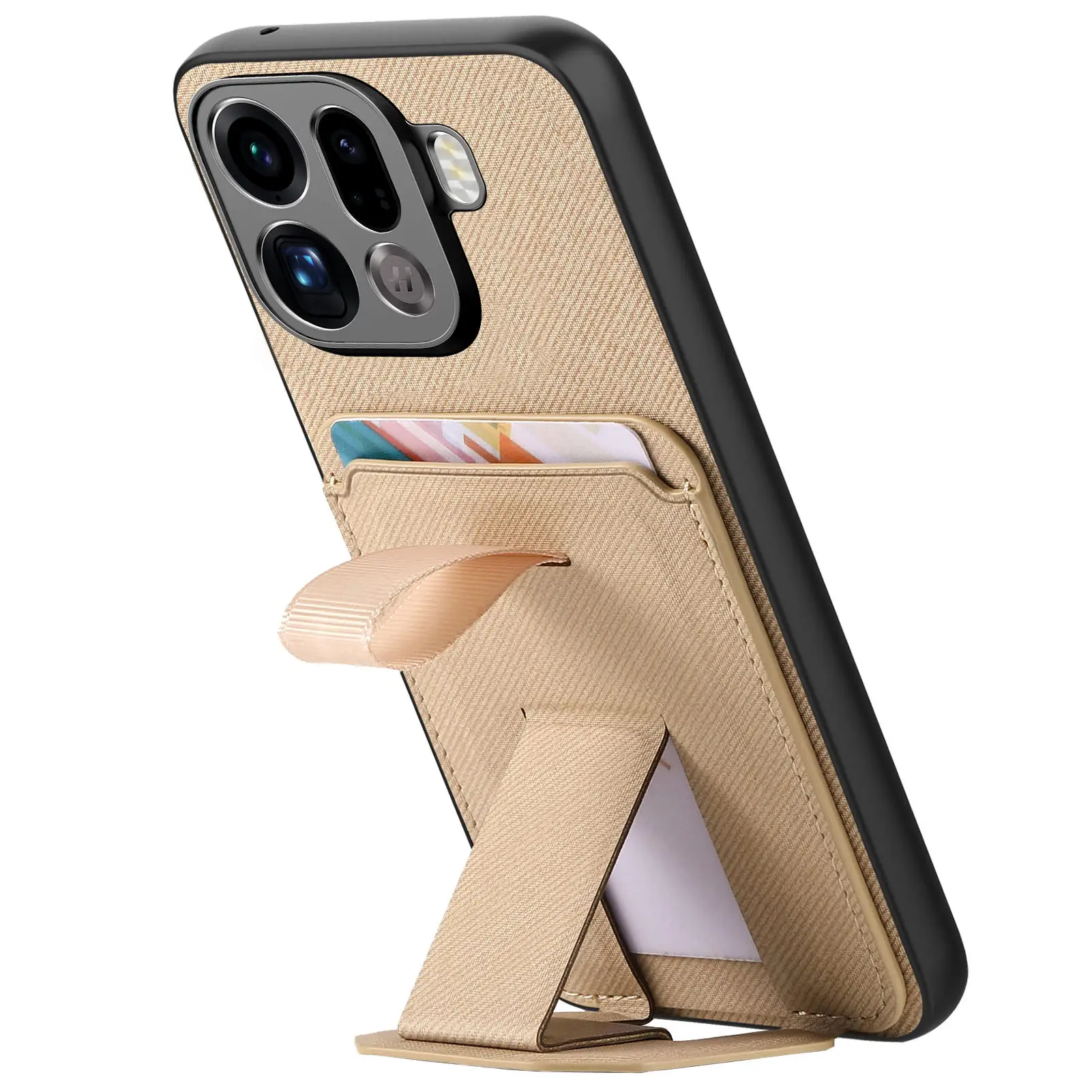 

Роскошный чехол для Oppo Find X9 X8 Pro X8s Ultra с текстурой TPU+ткани, слотом для карт, невидимой подставкой и защитой от падений.