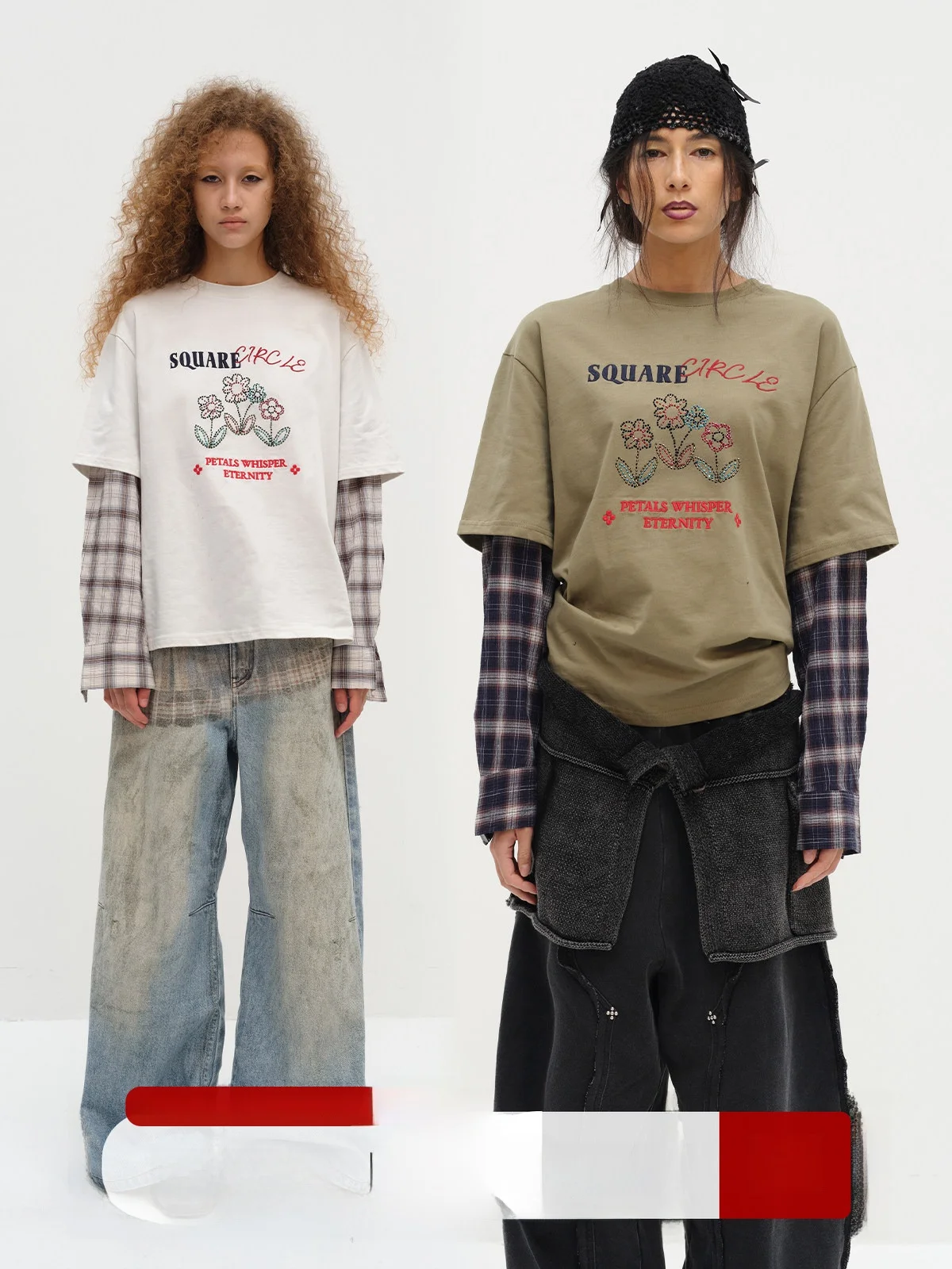 

Повседневная свободная футболка с длинным рукавом, вышивкой и клетчатым пэчворком, из дышащего хлопка, удобная, женская, модная, в уличном стиле