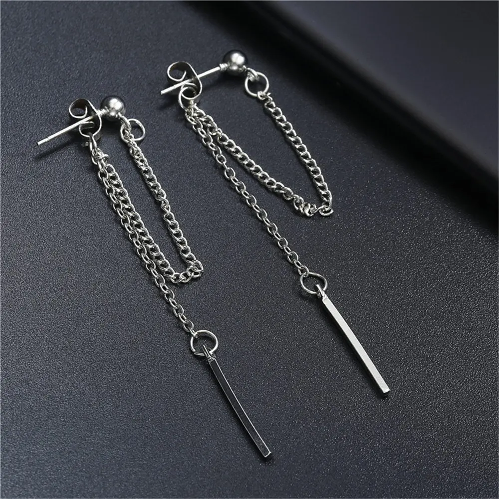 Fashion Pearl Chain Tassel Earrings Female Long Geometric Five-pointed Star Cold Wind Earrings Sweet Temperament Ear Accessories