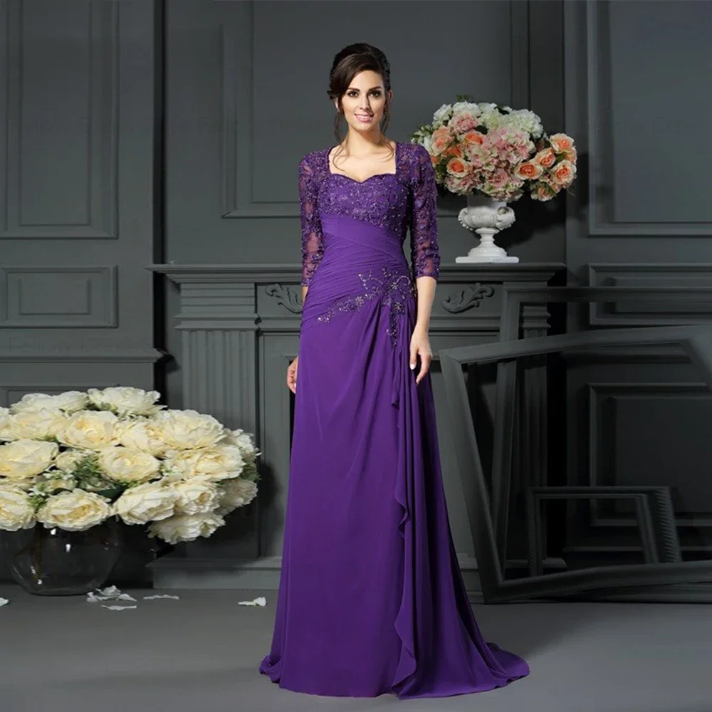 

Exquisite 2024 A-Line Sweetheart Mother of the Bride Dresses Wedding Guest Dresses Lace Applique Floor-Length ملابس أمي