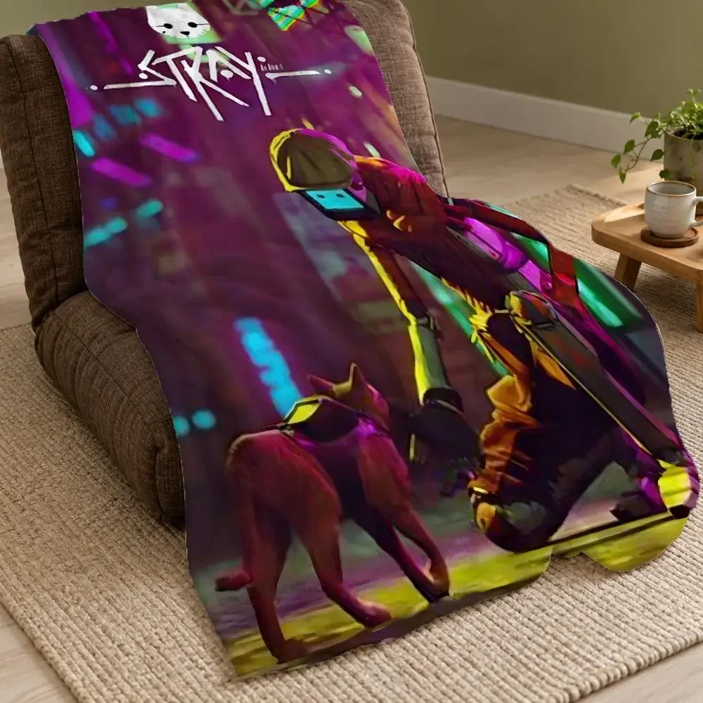 Stray Throw Double Sided Flannel Throw Blanket Soft Warm Washable Home Decor